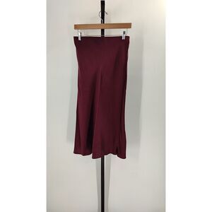 Quince Burgundy Midi Skirt